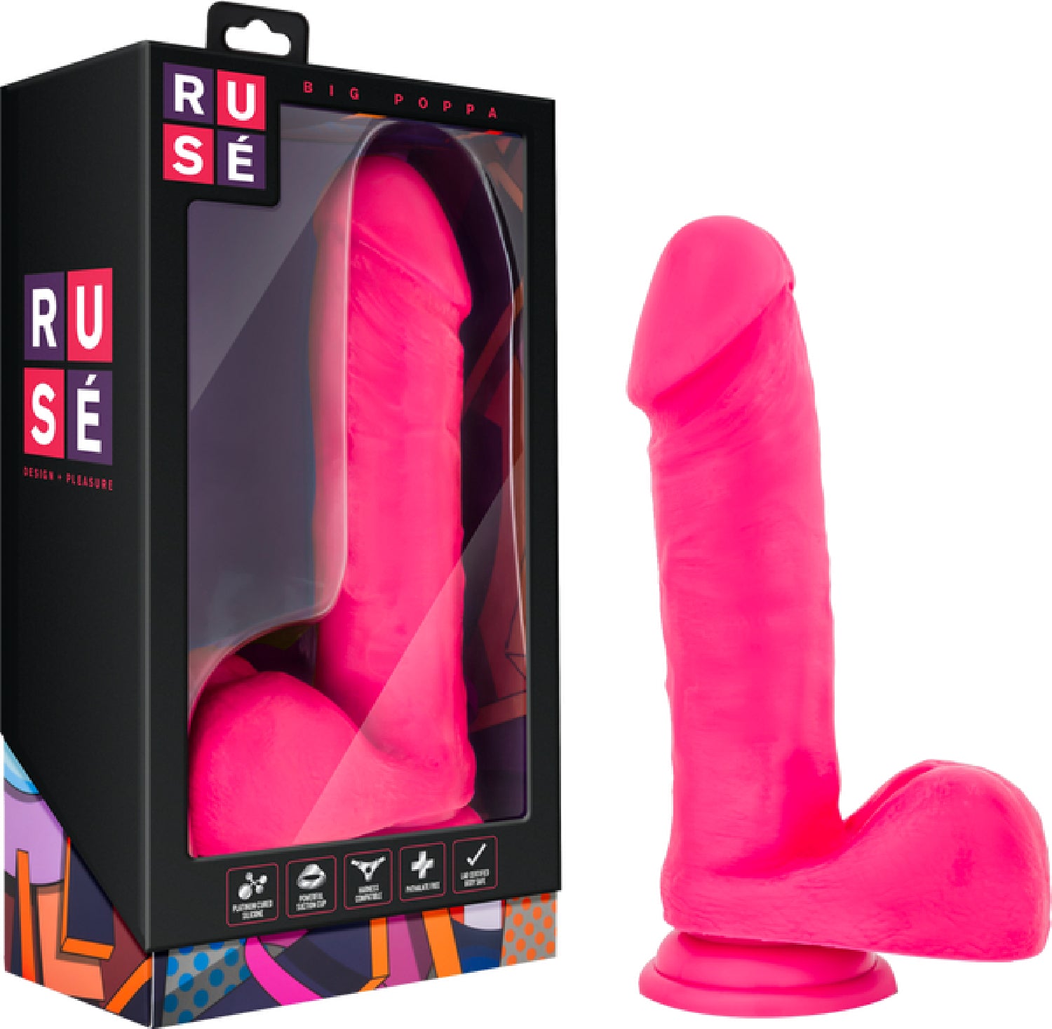 Ruse Big Poppa Real Feel Dong With Suction Cup  - Club X