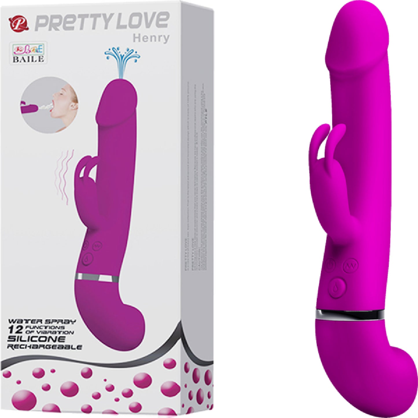 Pretty Love Rechargeable Squirting Henry - Purple Default Title - Club X