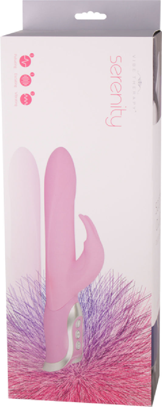 Serenity Fluted Head And Extended Clitoral Stimulator Rabbit Vibrator (Pink) Default Title - Club X