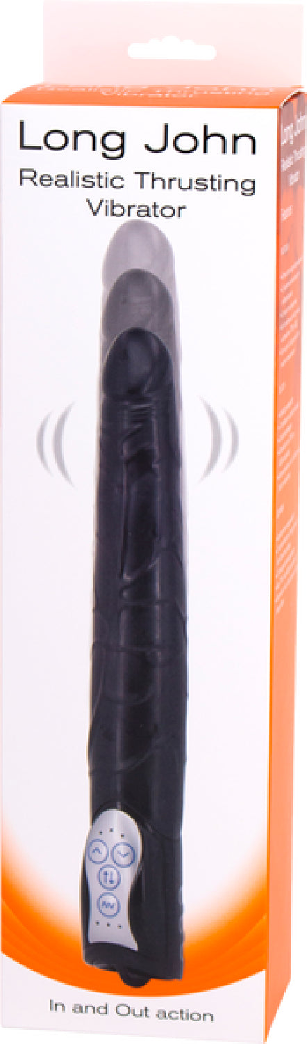 Long John Realistic Thrusting Vibrator Black - Club X