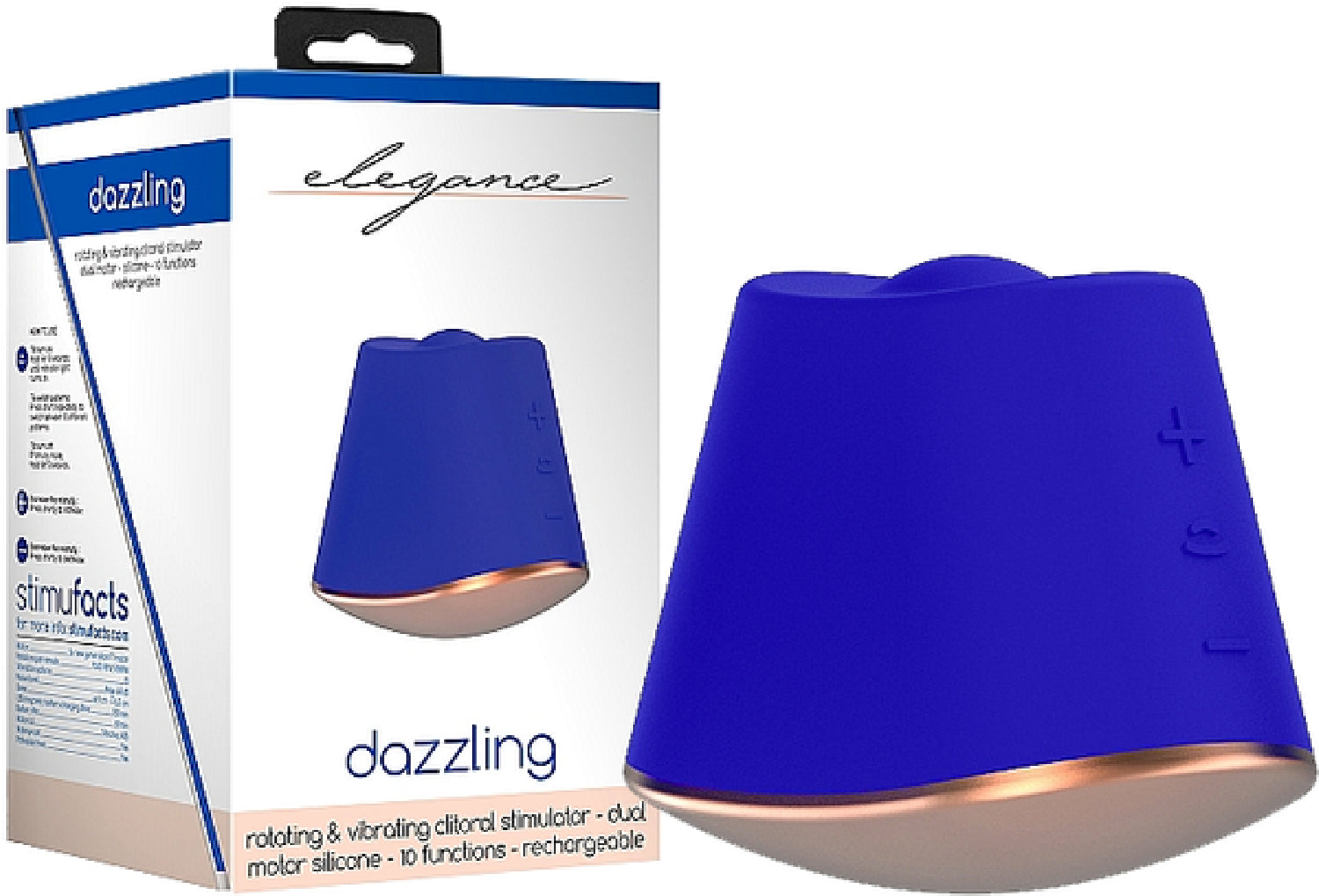 Rotating & Vibrating Clitoral Stimulator - Dazzling Blue - Club X