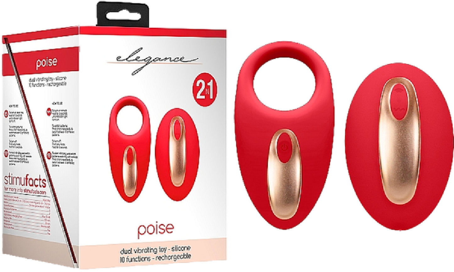 Dual Vibrating Toy - Poise Red - Club X