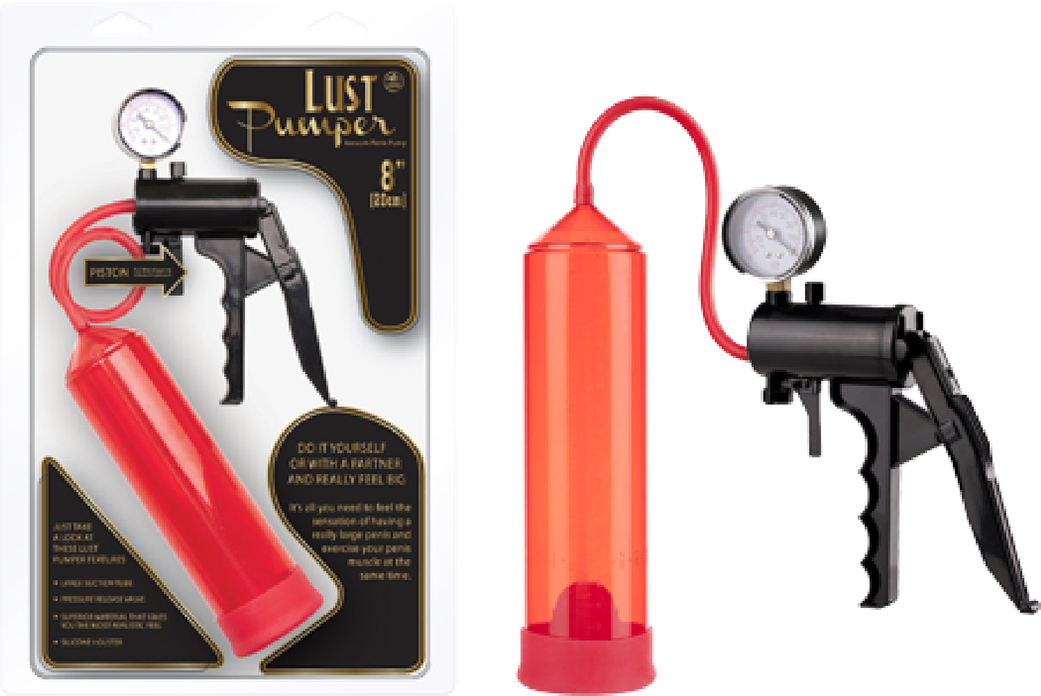 Lust Pumper 8" Pump W/ Gauge  - Club X