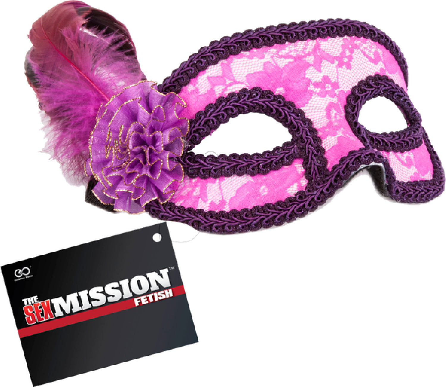 Feathered Masquerade Masks (Pink & Purple) Default Title - Club X