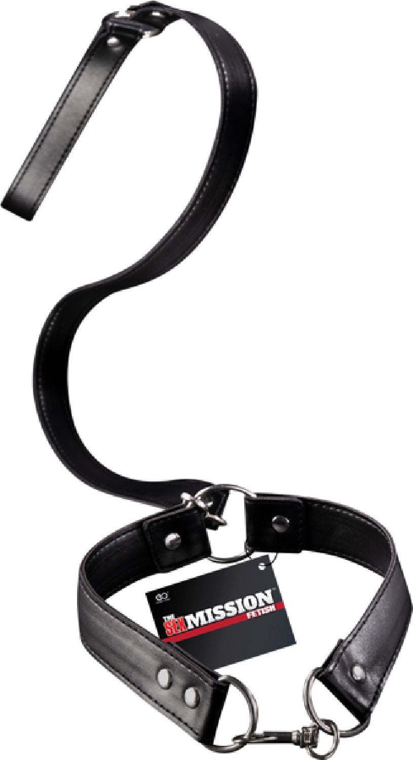 The Sex Mission Fetish Collar With Leash (Black) Default Title - Club X