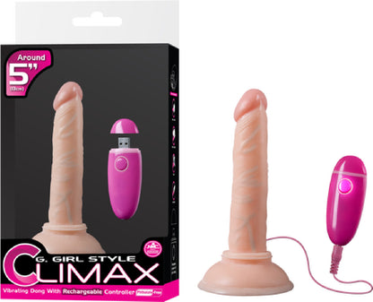 Vibrating Dong W/ Rechargeable Controller - 5" (Flesh) Default Title - Club X
