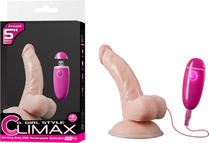 Vibrating Dong W/ Rechargeable Controller - 5" (Flesh) Default Title - Club X