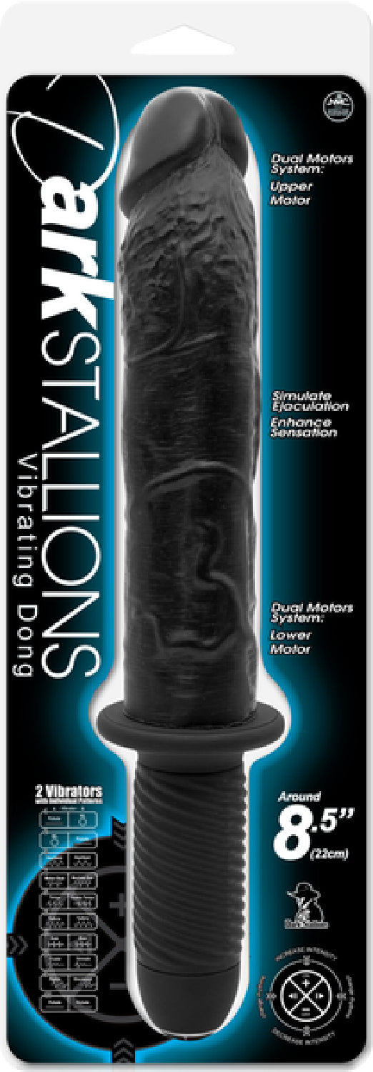 Dark Stallions 8.5" Vibrating Dong Black - Club X