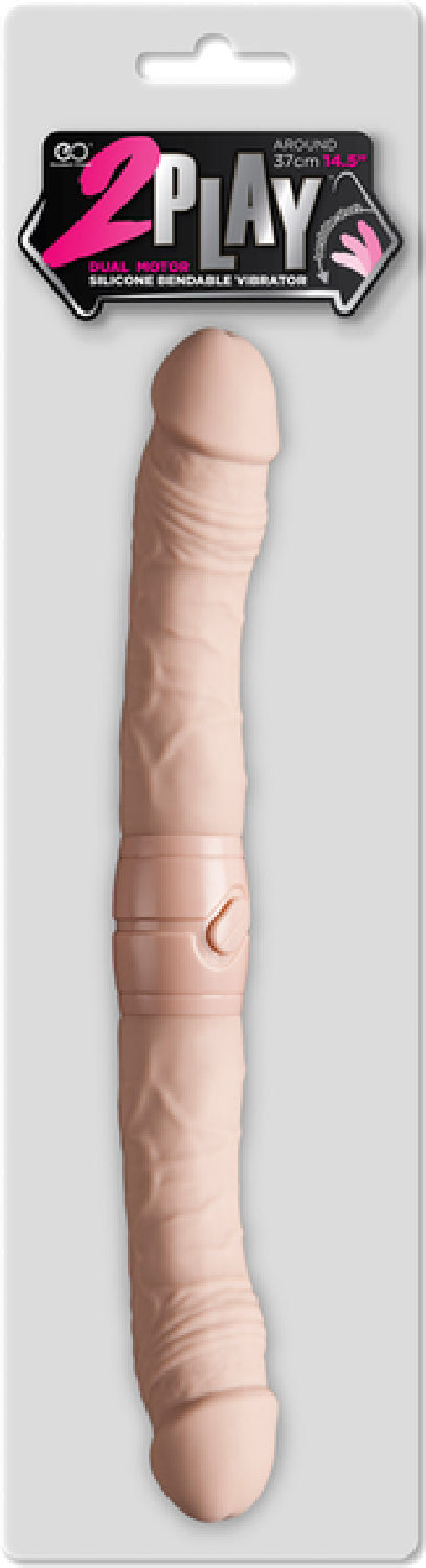 14.5" 2 Play Vibrating Double Dong Flesh - Club X