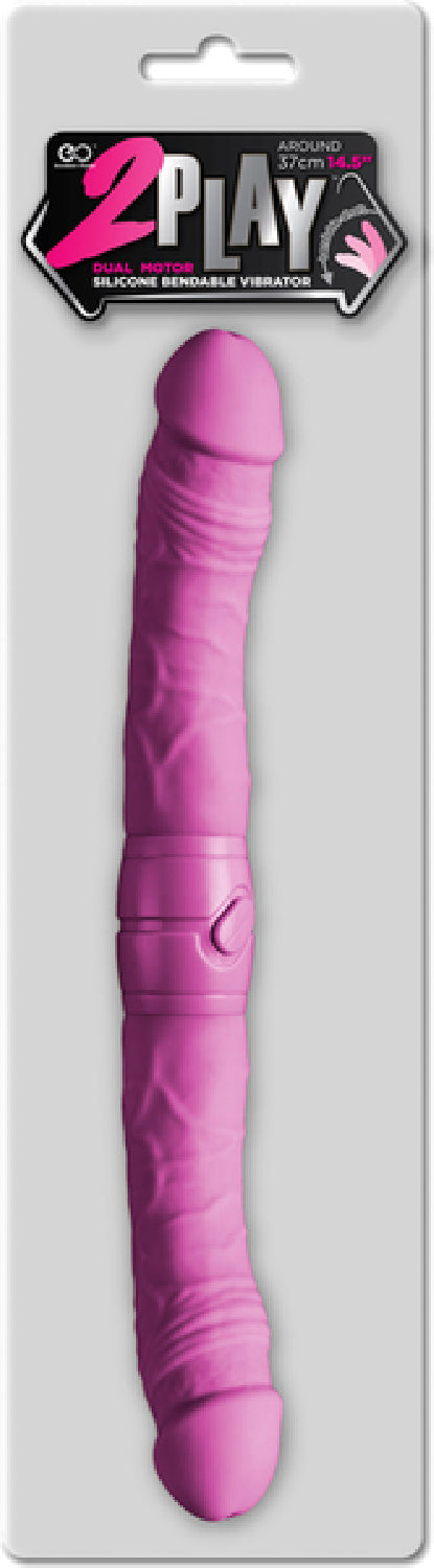 14.5" 2 Play Vibrating Double Dong Pink - Club X