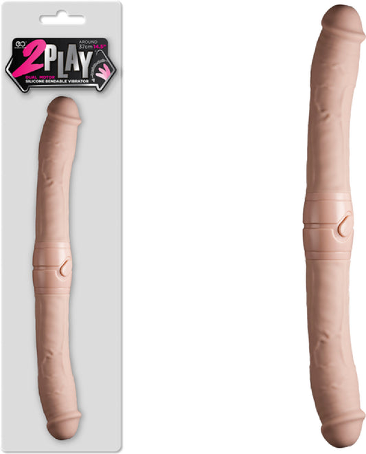 14.5" 2 Play Vibrating Double Dong Flesh - Club X