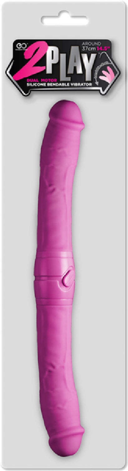 14.5" 2 Play Vibrating Double Dong Pink - Club X