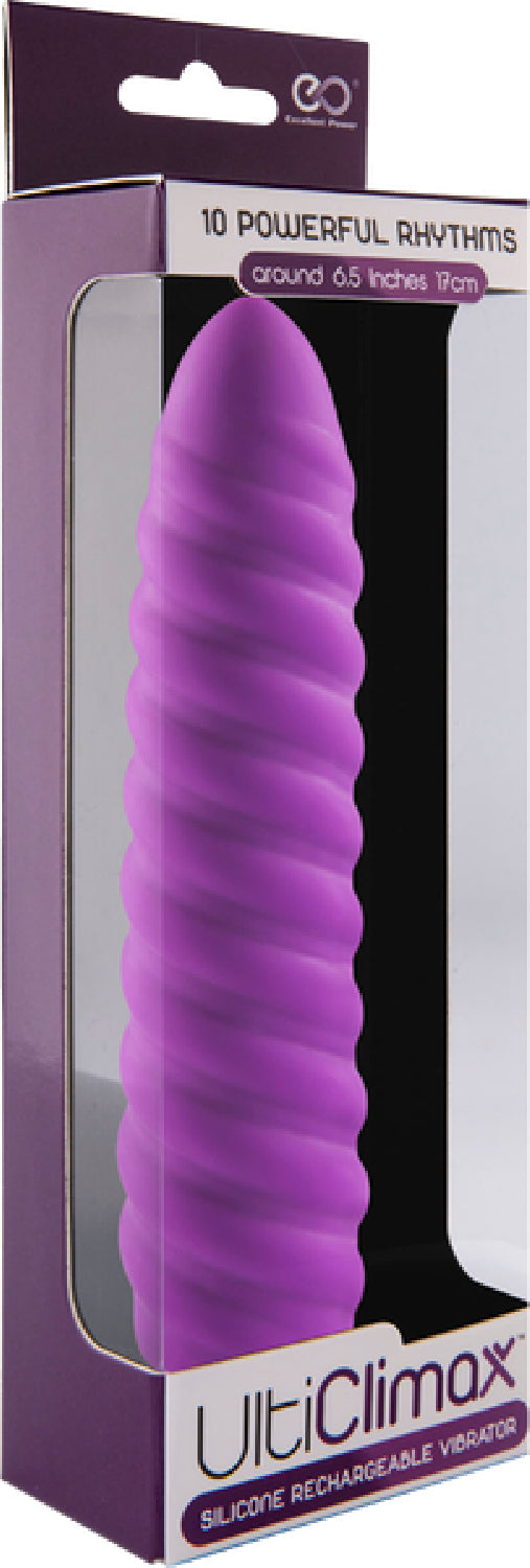 Silicone Rechargeable Vibrator Swirl Purple - Club X