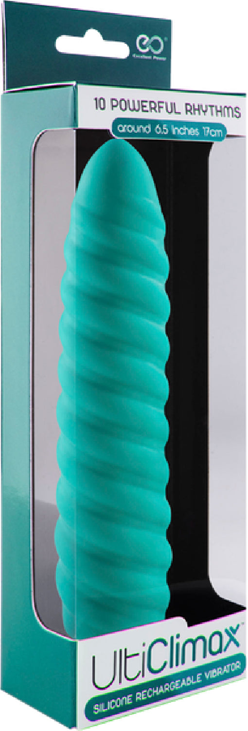 Silicone Rechargeable Vibrator Swirl Green - Club X