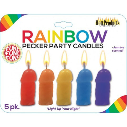 Rainbow Pecker Party Candles 5Pk Default Title - Club X
