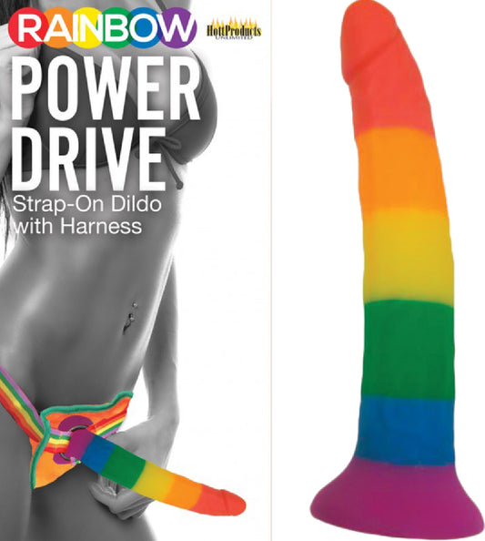 Rainbow Power Drive Strap-On Dildo Default Title - Club X