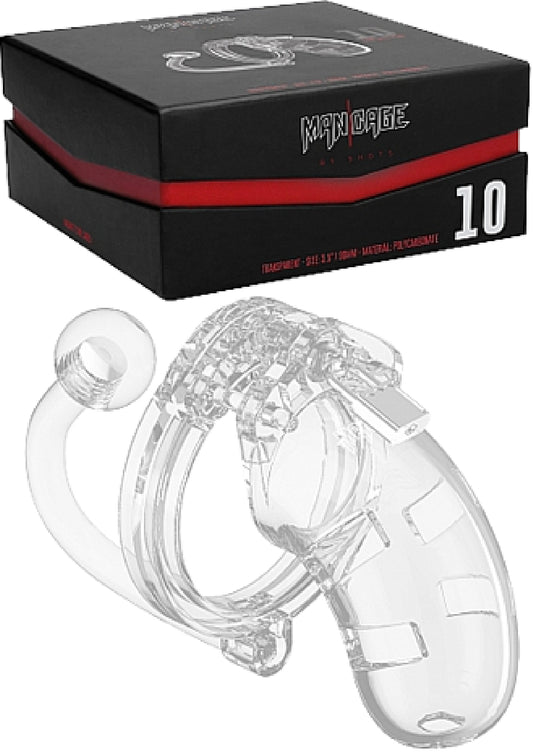 Model 10 - Chasity - 3.5" - Cage With Plug Transparent - Club X