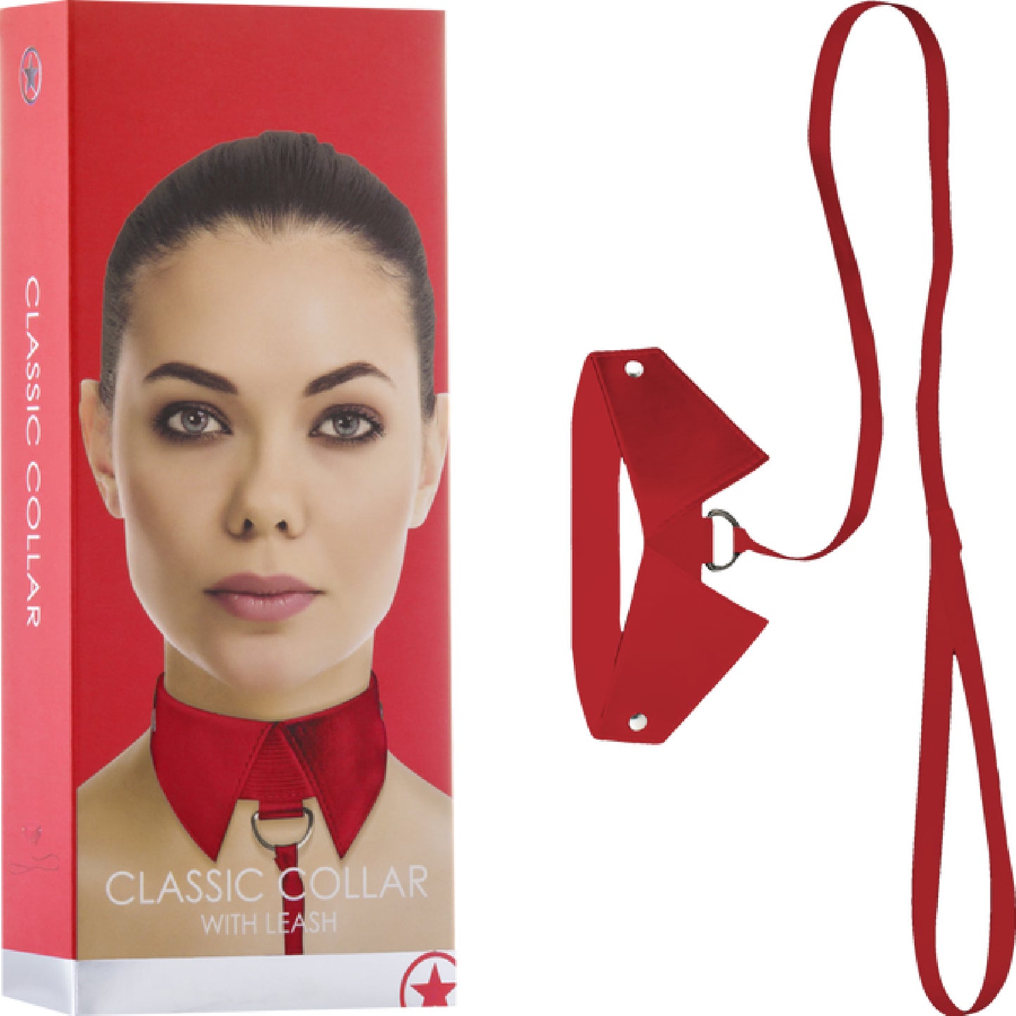 Classic Collar With Leash Red - Club X