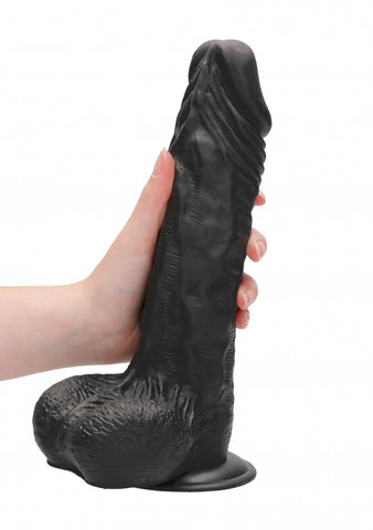 Realrock Dong With Testicles 10'' - Black  - Club X