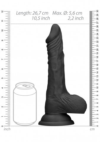 Realrock Dong With Testicles 10'' - Black  - Club X