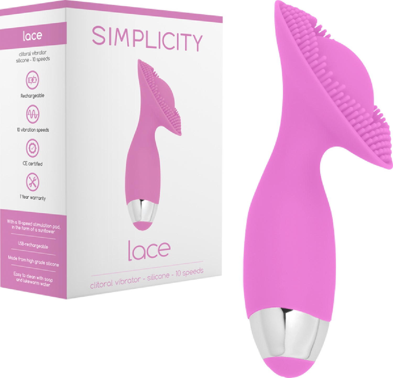 Simplicity Lace G-Spot   Clitoral Vibrator  - Club X