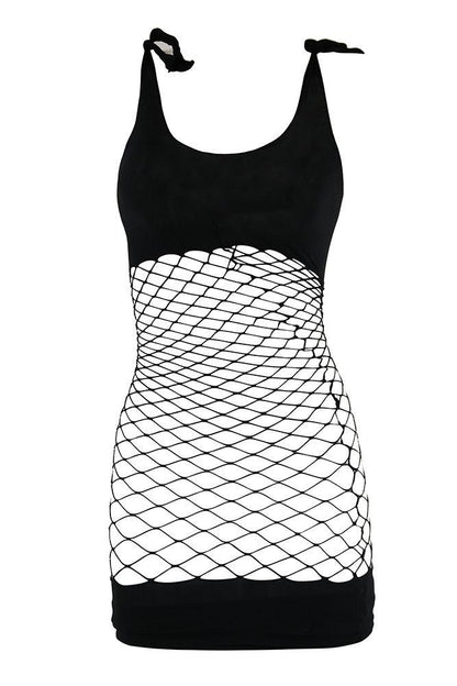 Lapdance Fencenet Black Mini Dress  - Club X