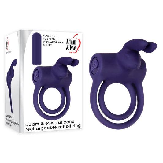 Adam & Eve Silicone Rechargeable Rabbit Ring Default Title - Club X