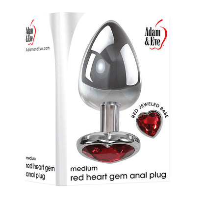 Adam & Eve Red Heart Gem Anal Plug - Medium Default Title - Club X