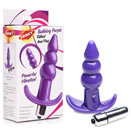 Frisky Ribbed Vibrating Butt Plug  - Club X