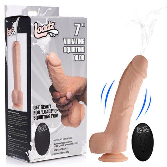 Loadz 7 Inch Vibrating Squirting Dildo With Remote  - Club X