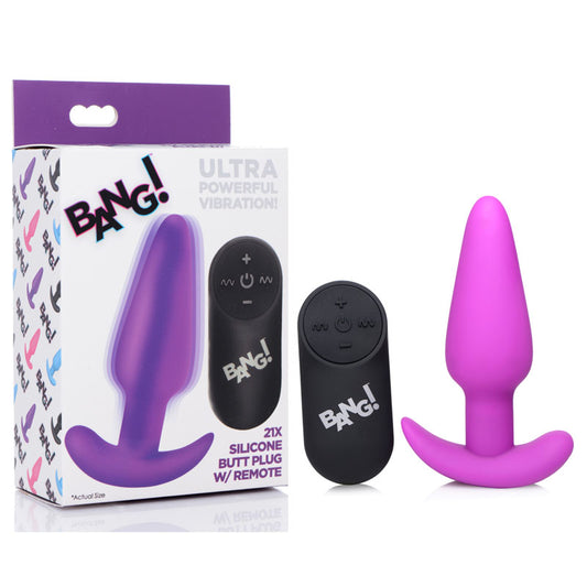Bang! 21X Silicone Butt Plug with Remote Default Title - Club X