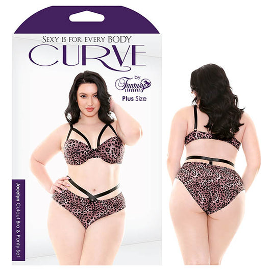 Curve Jocelyn Cutout Bra & Panty Set  - Club X