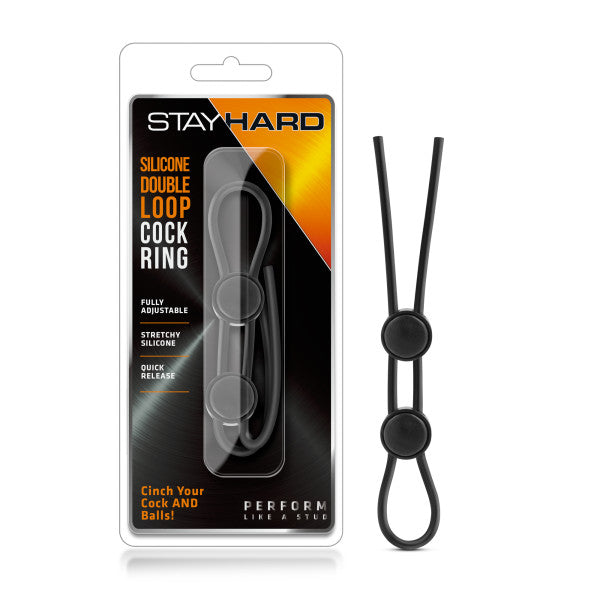 Stay Hard Silicone Double Loop Cock Ring  - Club X