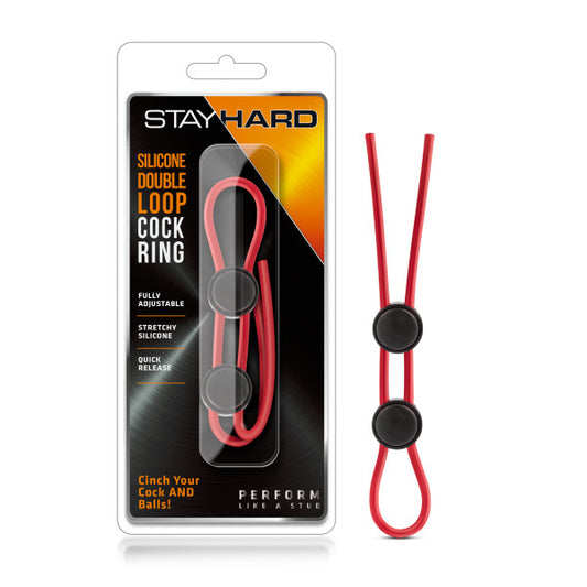 Stay Hard Silicone Double Loop Cock Ring  - Club X
