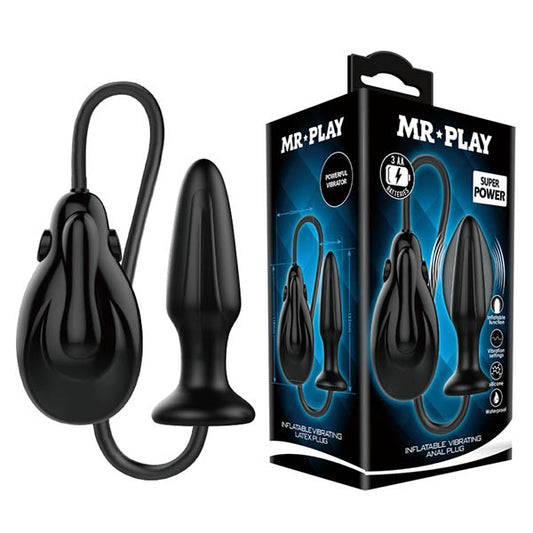 Mr Play Inflatabe Vibrating Latex Plug  - Club X