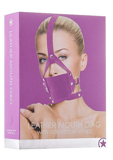 Ouch! Leather Mouth Gag Purple - Club X