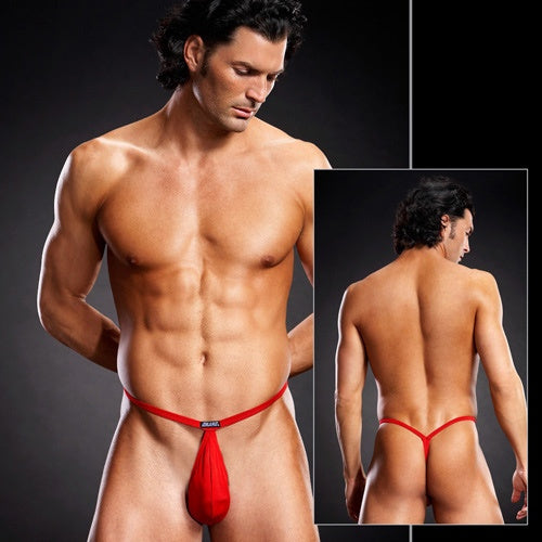 Blue Line Microfiber Pouch G-String Large/Extra Large / Red - Club X