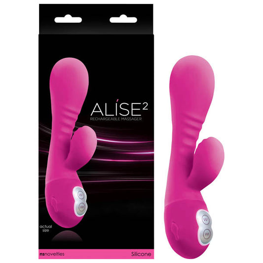 Alise 2 Rechargeable Rabbit Vibrator Pink - Club X