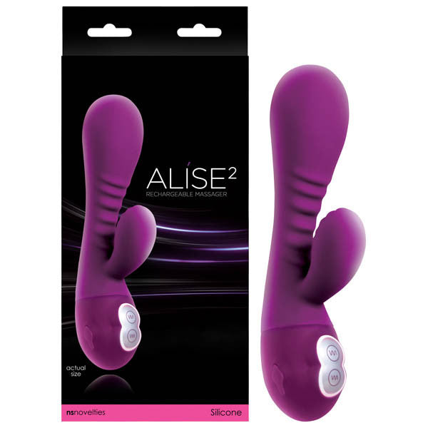 Alise 2 Rechargeable Rabbit Vibrator Purple - Club X