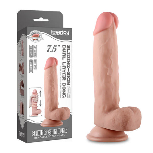 Sliding Skin Dual Layer Dong Flesh 20.3 Cm (8'') Dong With Flexible Skin  - Club X