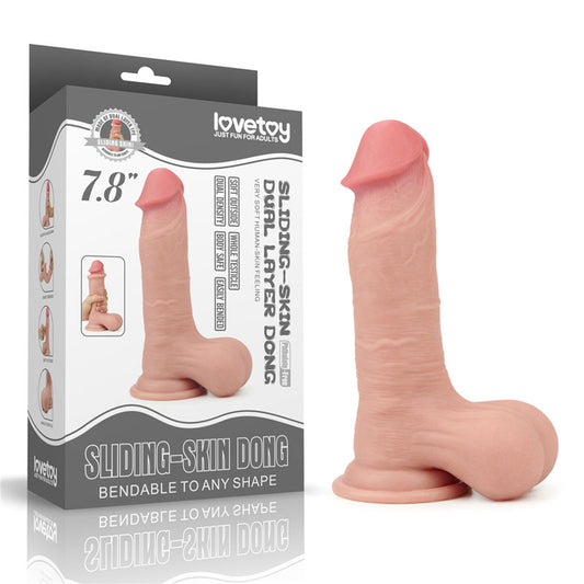 Sliding Skin Dual Layer Dong Flesh 19.5 Cm (7.8'') Dong With Flexible Skin Default Title - Club X