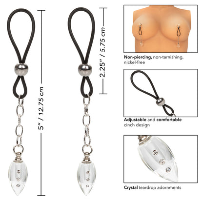 Calexotics Nipple Play Non-Piercing Nipple Jewellery Crystal Teardrop  - Club X