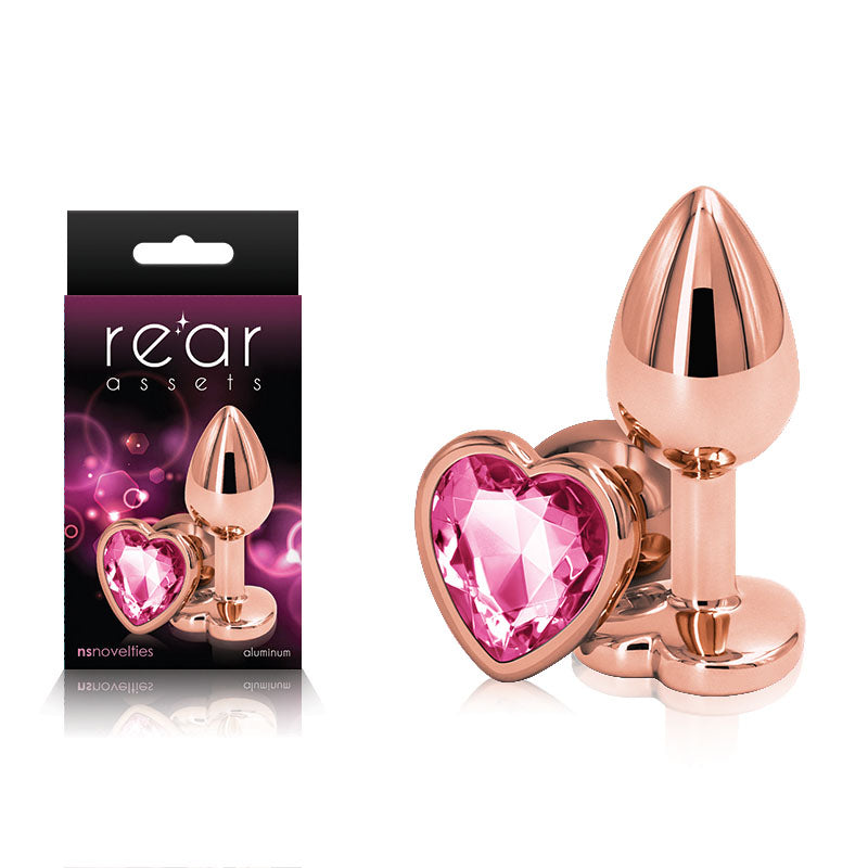 Rear Assets Rose Gold Heart Small Pink Gem - Club X