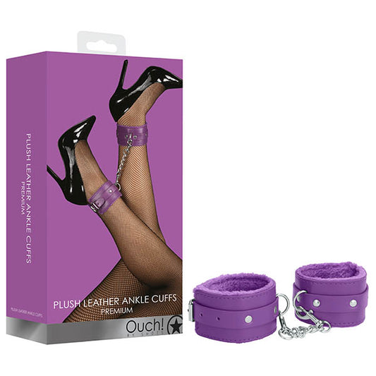 Ouch! Plush Leather Ankle Cuffs  - Club X