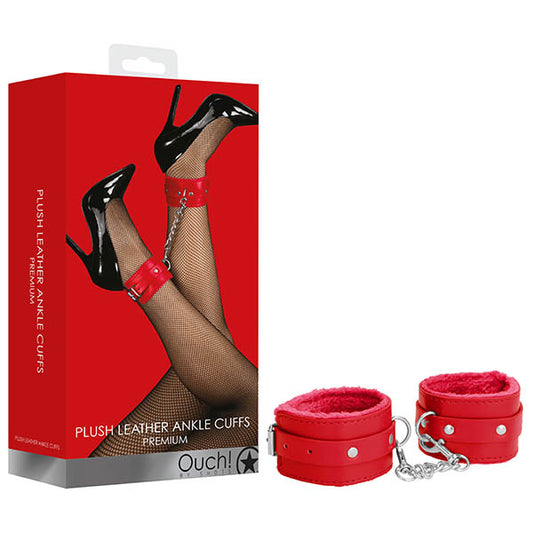 Ouch! Plush Leather Ankle Cuffs  - Club X