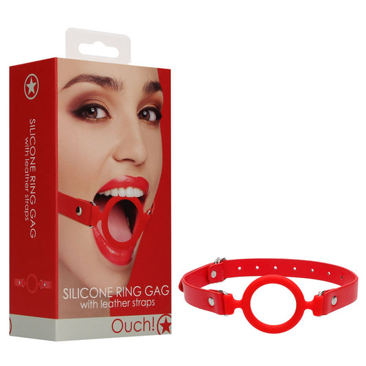 Ouch! Silicone Ring Gag With Leather Strap Default Title - Club X