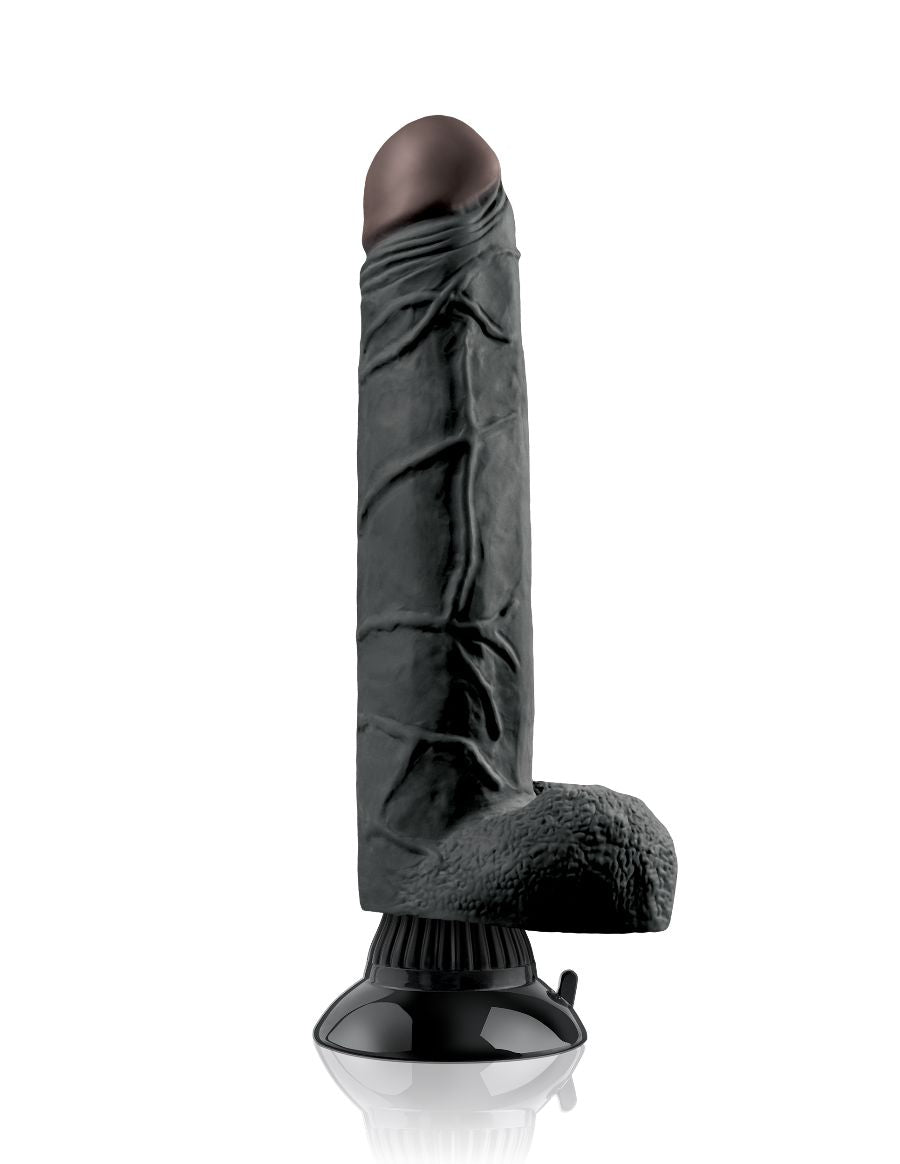 Real Feel Deluxe No. 7 Vibrating 9" Dildo Black - ClubX