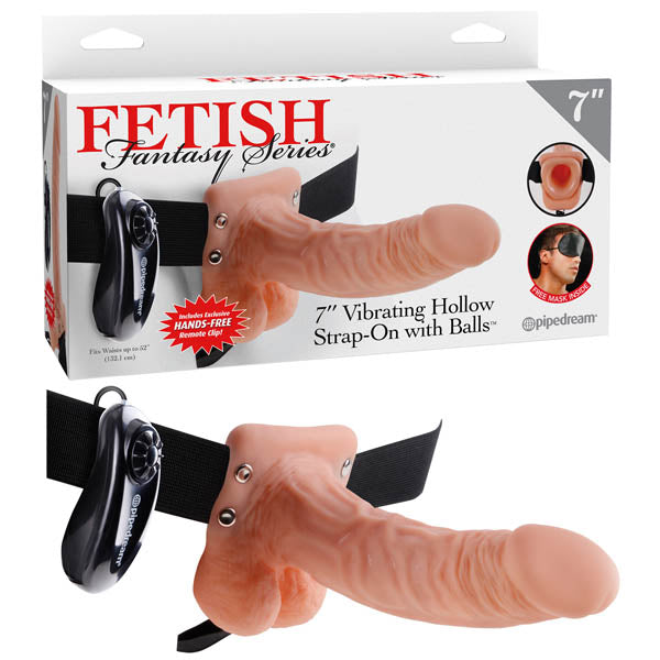 Fetish Fantasy Series 7'' Vibrating Hollow Strap-On With Balls  - Club X