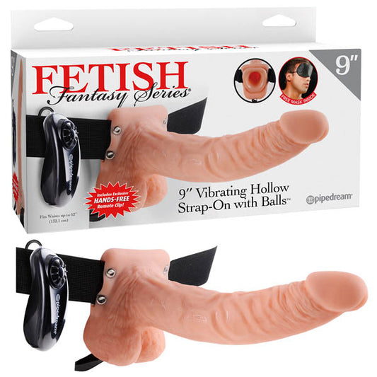 Fetish Fantasy Series 9'' Vibrating Hollow Strap-On With Balls  - Club X