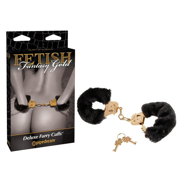 Fetish Fantasy Gold Deluxe Furry Cuffs  - Club X